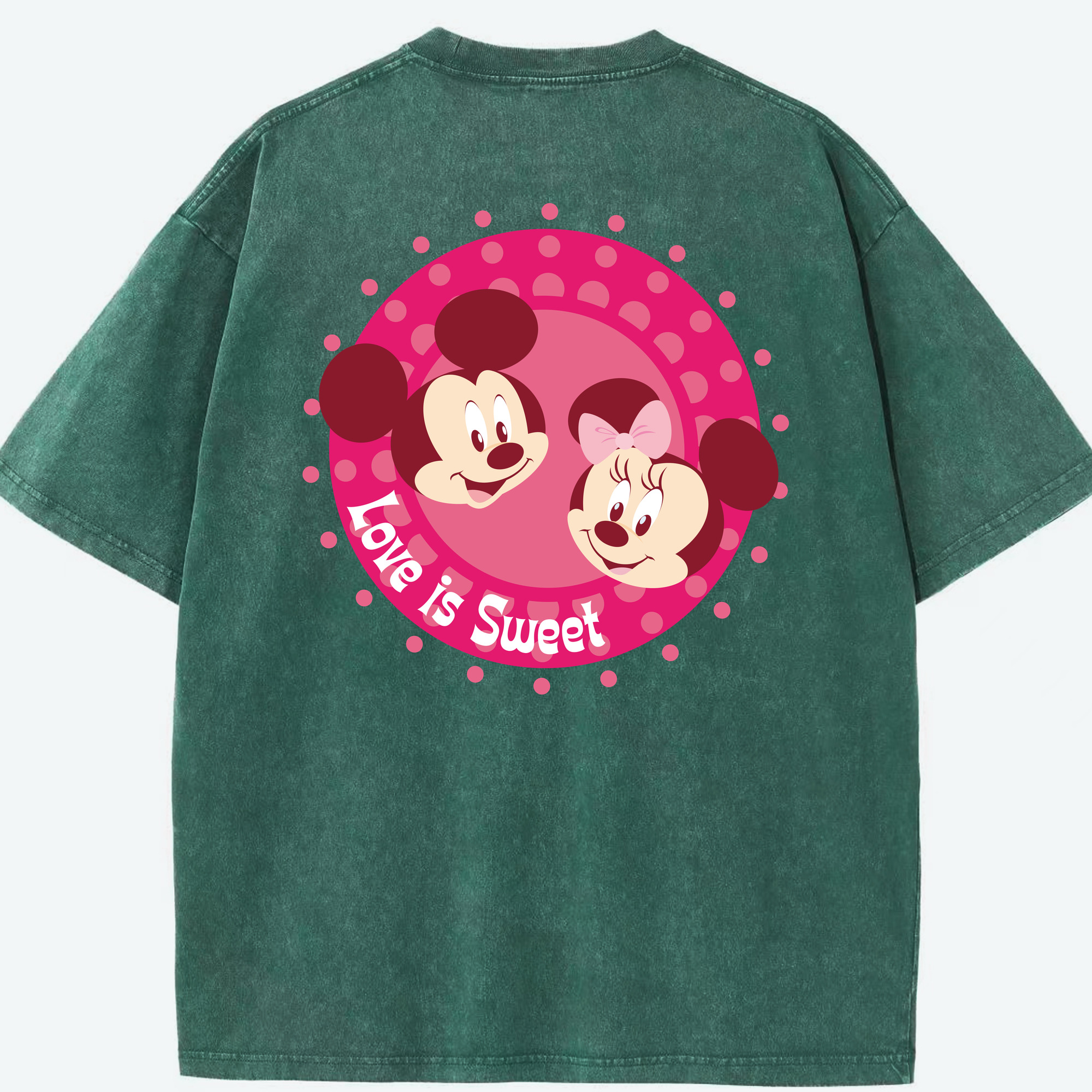 （画像用） ミッキーマウス Mickey Mouse 綿100% ヴィンテージ風 半袖Tシャツ（背面プリント）